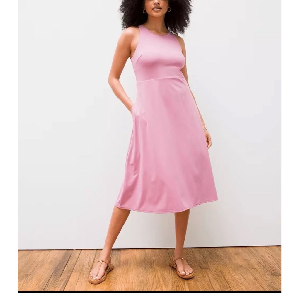 Soma WKND Midi Dress Halter Racerback Spandex Sporty‎ Casual Pockets Shelf Bra S